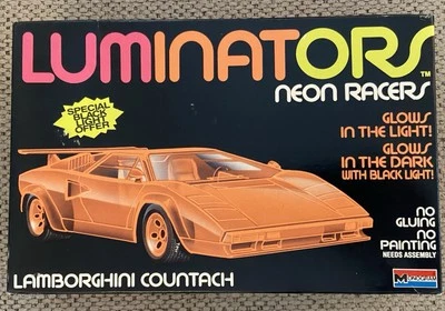 Monogram Luminators Neon Racers Lamborghini Countach Vtg 1990 1:32 Model Kit NEW - Image 1 of 2