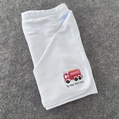 Baby Connection Blue Waffle Blanket Blue The Rescue Firetruck Fire Truck Lovey - Image 1 of 4