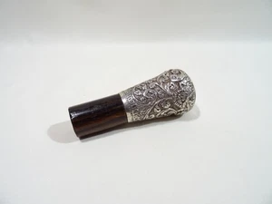 ANCIEN POMMEAU DE CANNE OMBRELLE EN ARGENT CISELE - Imagen 1 de 9