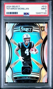 2024 Panini Select - 2025 XRC Tetairoa McMillan Rookie  #512 PSA 9 RC Panthers - Picture 1 of 2