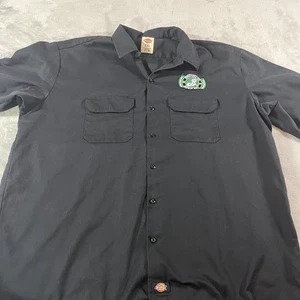 Dickies Work Shirt Mens 2XL Black Brooklyn Brewery Logo Short Sleeve Button Up - Picture 1 of 13