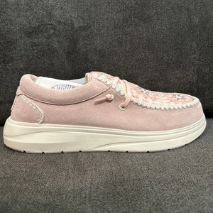 Zapato sin cordones Hey Dude Wendy Comf gamuza ganchillo para mujer 9 rosa pálido 43108-77S - Imagen 1 de 9