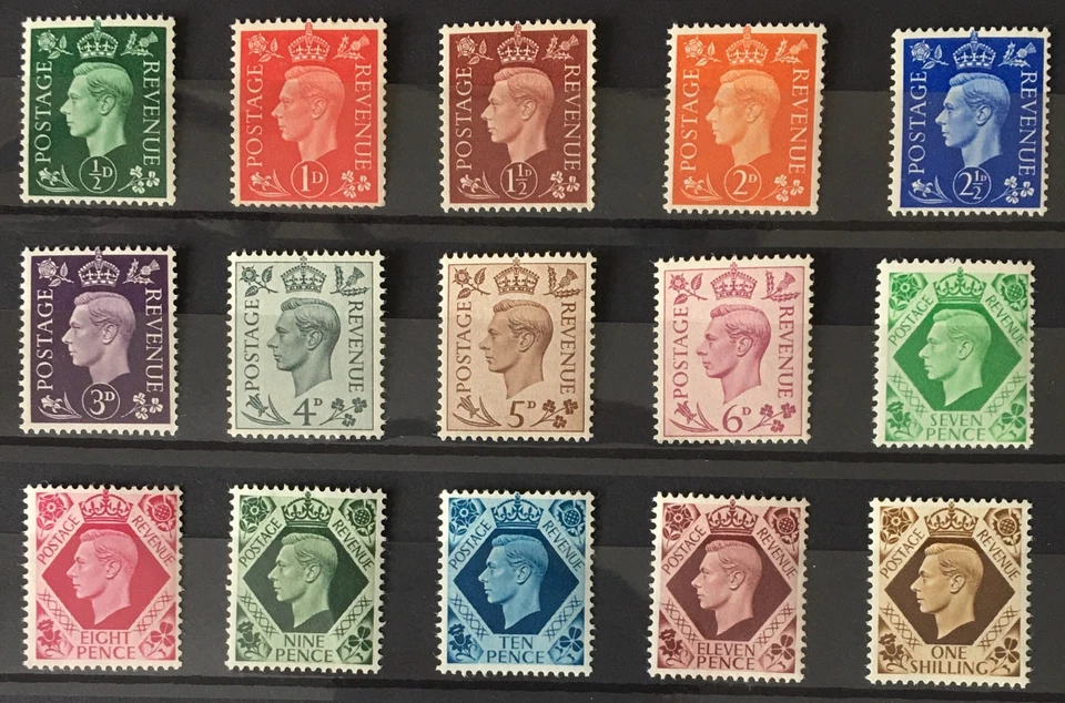 KGVI 1937 SG462 - SG475 King George VI Definitive Set of 15 Values MNH - Изображение 1 из 1