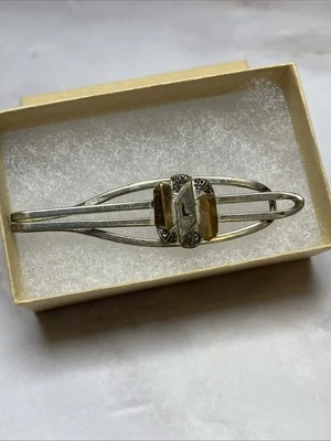 Vintage, Silver Plated, Mixed Metals, Monogram “L”, Tie Clip - Image 1 of 4