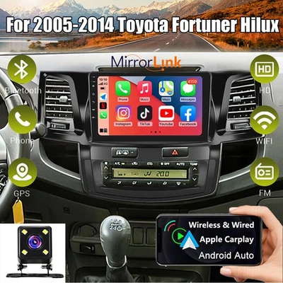 适用于丰田 FORTUNER HILUX 2005 - 2014 安卓立体声收音机 GPS NAVI 苹果 CARPLAY — 第 1/4 张图片