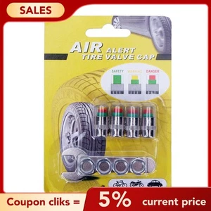 4Pcs Car Auto Tire Pressure Monitor Valve Stem Cap Sensor Indicator Warn 36psi - Picture 1 of 9
