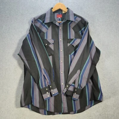 Camisa de Colección ELY Plains Western Lisa Perla A Presión Manga Larga Para Hombre Grande Foto 1 de 4