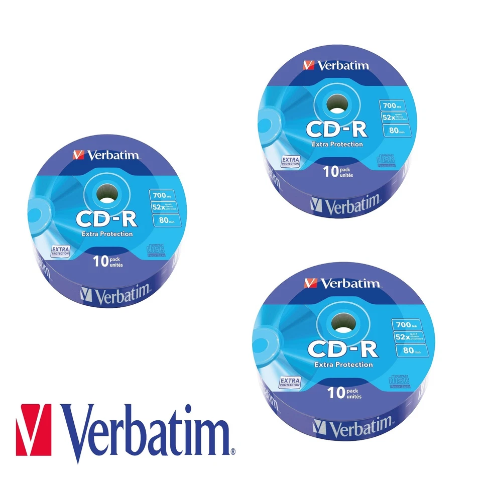 Genuine Verbatim CD-R Blank Media 52x 700MB Various Discs Lot - Free Delivery - Image 1 of 1