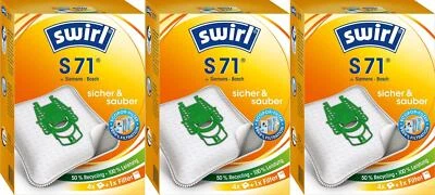 3 Pakete Swirl Staubsaugerbeutel S71 / S 71 für Siemens Dynapower Bosch Ergomaxx - Bild 1 von 3