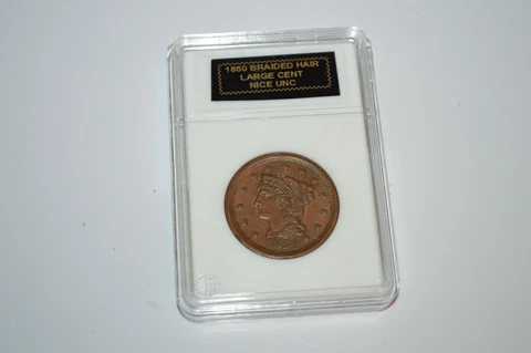 1850 Braided Hair Large Cent UNC Cover