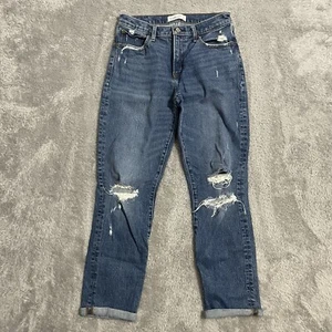 Abercrombie & Fitch The Boyfriend Mid Rise Jeans Womens Size 4 Medium Wash - Picture 1 of 8