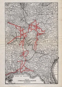 Mapa ferroviario antiguo de Louisville y Nashville de 1923 mapa ferroviario L&N vintage #1970 - Imagen 1 de 4