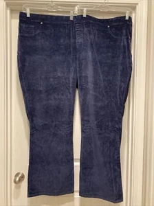 DG2 Diane Gilman Style SZ 5X Comfort Waist Velvet Pants Pullon NWT Navy - Picture 1 of 15
