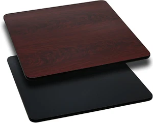 Glenbrook 24'' Square Table Top with Black or Mahogany Reversible Laminate Top - Picture 1 of 2