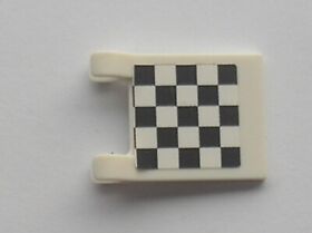 LEGO White Flag 2 x 2 Square Checkered Both Sides Sticker Ref 2335pb053 Set 8124