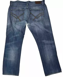 Jeans blu William Rast da uomo conico a bottone taglia 34x32 (attuale 36x26) - Foto 1 di 10