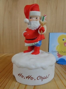Christmas Music Box 6" Plays Here Comes Santa Claus Jane McDowell Porcelain - Picture 1 of 5
