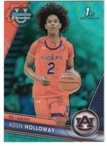 ADEN HOLLOWAY 23/24 Bowman Chrome U University 1st AQUA SHIMMER Refractor / 299 - Picture 1 of 2