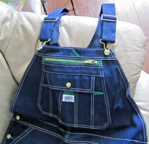 NUEVO Mono con tirantes Liberty 100 % algodón denim con cremallera frontal y bolsillo con cremallera para hombre 38x32 - Imagen 1 de 9