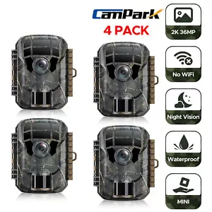 4pcs Campark Trail Camera Wildlife Camera 2K 36MP Waterproof Deer Hunting Game - Picture 1 of 15