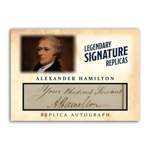 Réplica de autógrafo coleccionable de Alexander Hamilton ACEO tarjeta de firma histórica - Imagen 1 de 5