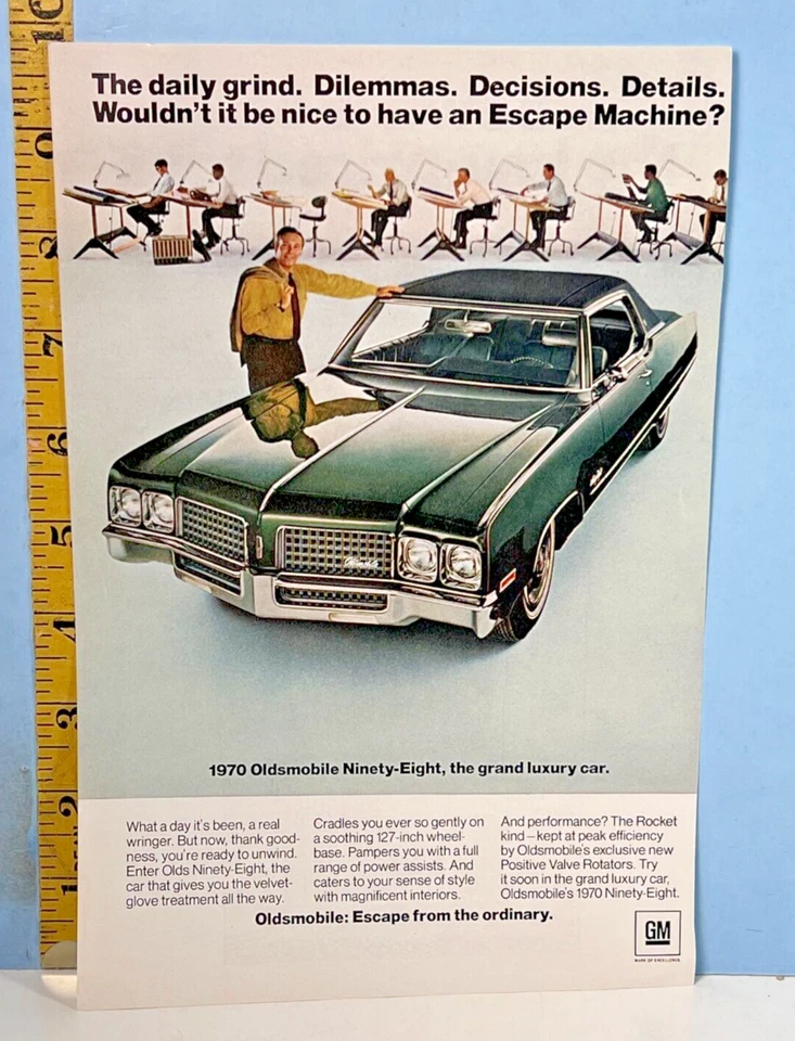 1970 Oldsmobile Ninety-Eight GM Automobile Print Advertisement - Image 1 of 1