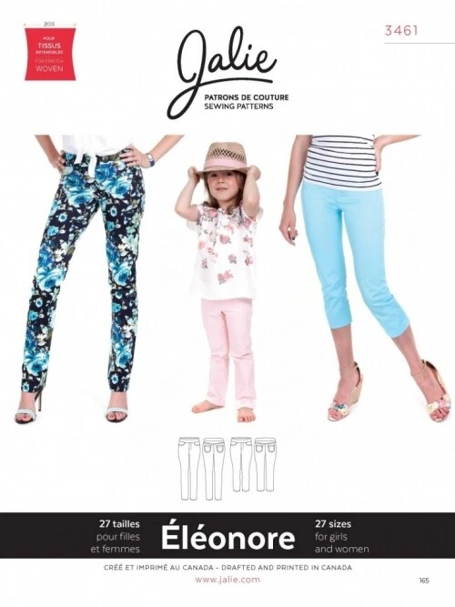Jalie Sewing Pattern 3461 Eleonore Pull On Jeans Kids, Teenagers, Women 27 Sizes - Image 1 of 1