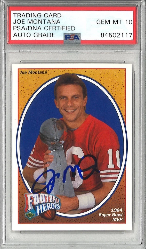 Joe Montana Signed 1991 Upper Deck Heroes Trading Card #3 PSA DNA 84502117 MT 10 - Image 1 of 1