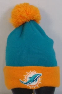 Miami Dolphins New Era Beanie Hat Pre-owned NFL Acrylic Material - Picture 1 of 8