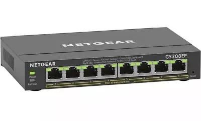 NETGEAR 8 Port PoE Gigabit Ethernet Plus Switch (GS308EP) - with 8 x PoE+ @ 62W, - Image 1 of 4