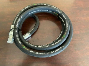 Black 3/8"x50' Tough Cover Air Hose Assembly with 2 Male pipe with 3/8" steel - Picture 1 of 3
