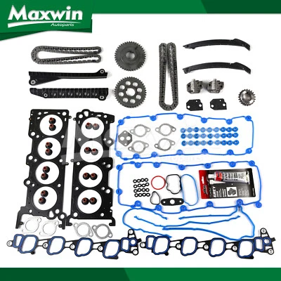 Juego de juntas de culata Kit de cadena de distribución para 04-08 Ford E150 E250 E350 Super Duty 5,4 L Foto 1 de 4