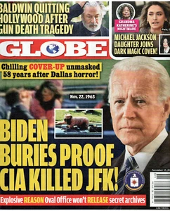 GLOBE Magazine Nov. 15 2021 Joe Biden John F. Kennedy Alec Baldwin Paris Jackson - Bild 1 von 2