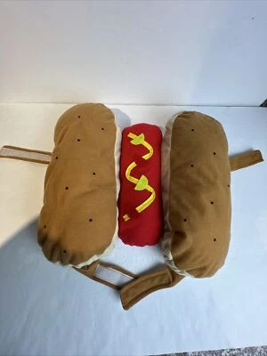 Disfraz de Hotdog Mascota Pequeña ~ Perro Halloween ~ Llorón Divertido Bollo con Mostaza Foto 1 de 4