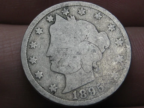 1895 Liberty Head V Nickel 5 Cent Piece- About Good Details Cover