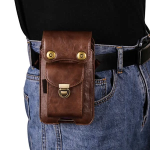 Correa al hombro billetera cinturón bolsillo bolsa de cuero paquete de cintura bolsa de teléfono cigarrillo - Imagen 1 de 39