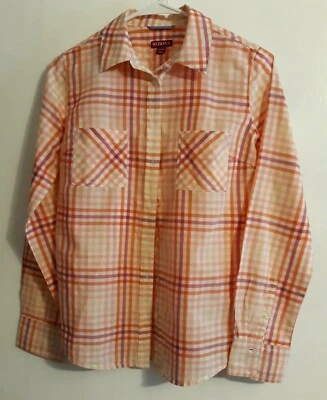 Camisa Mujer MERONA Talla XS/TP Manga Larga Rosa Cuadros 100% Algodón con 2 Bolsillos Foto 1 de 4