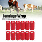(Red)12Pcs Bandage Wrap Natural Latex Elastic Self Adhesive Wrap For Cows New