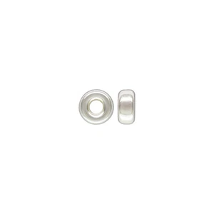25 pc - 3mm Rondell Smooth Beads, 1.3mm Hole, 925 Sterling Silver, SS4530 - Picture 1 of 3