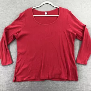 T-shirt donna Old Navy XXL 2XL rossa tutti i tempi collo rotondo manica lunga ** - Foto 1 di 16