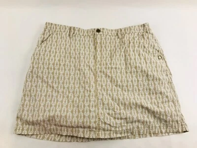 Croft & Barrow Skirt Women's Plus Size 18 Stretch Tan White Rope Knot Skort - Image 1 of 4