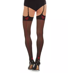 Medias transparentes negras/rojas L/XL MeMoi nuevas con etiquetas - Imagen 1 de 6