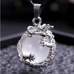Collana Ciondolo Pietra Preziosa Cristallo Cristallo Bianco Guarigione Atmosfera Positiva - Foto 1 di 2