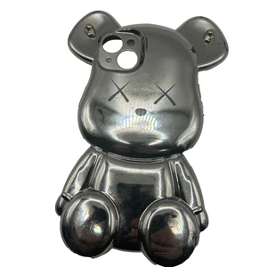 iPhone 14 Plus Chrome Bear Case - 3D BT Toy Design - Silver - Fun & Bold - Bild 1 von 2