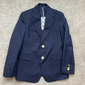 Vineyard Vines Blazer Boys 8 Wool Navy Gold Buttons Preppy Wedding Nautical - Picture 1 of 9