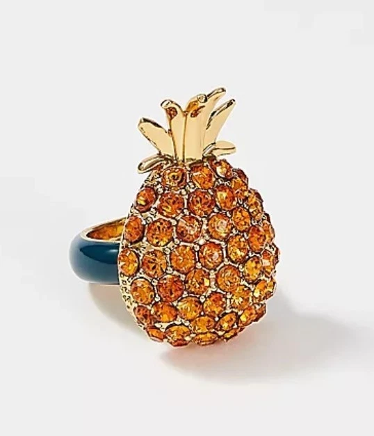 Ann Taylor Pineapple Ring Women's Size 8 Boho Beach Summer Swimsuit Tropical - Image 1 of 4