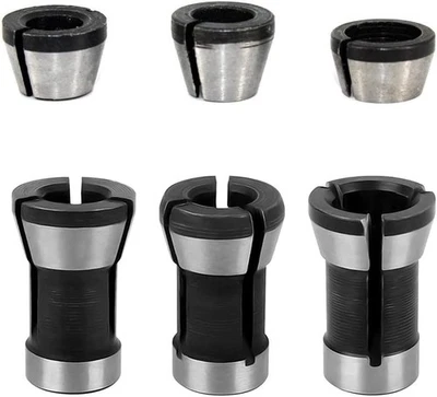 SAIPOR 6Stück Oberfräse Spannzangen Adapter Spannzange für Fräser Spannhülse Span