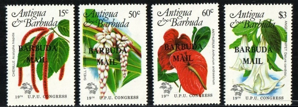 Barbuda Stamp 636-639  - Flowers - Image 1 of 1