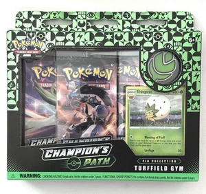 Pokemon TCG Champion's Path Turffield Gym Pin Collection New In Sealed Box - Picture 1 of 4