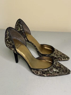 Stuart Weitzman Sequin Animal Print 4" Stiletto Heels EUC Size 6 - Image 1 of 4